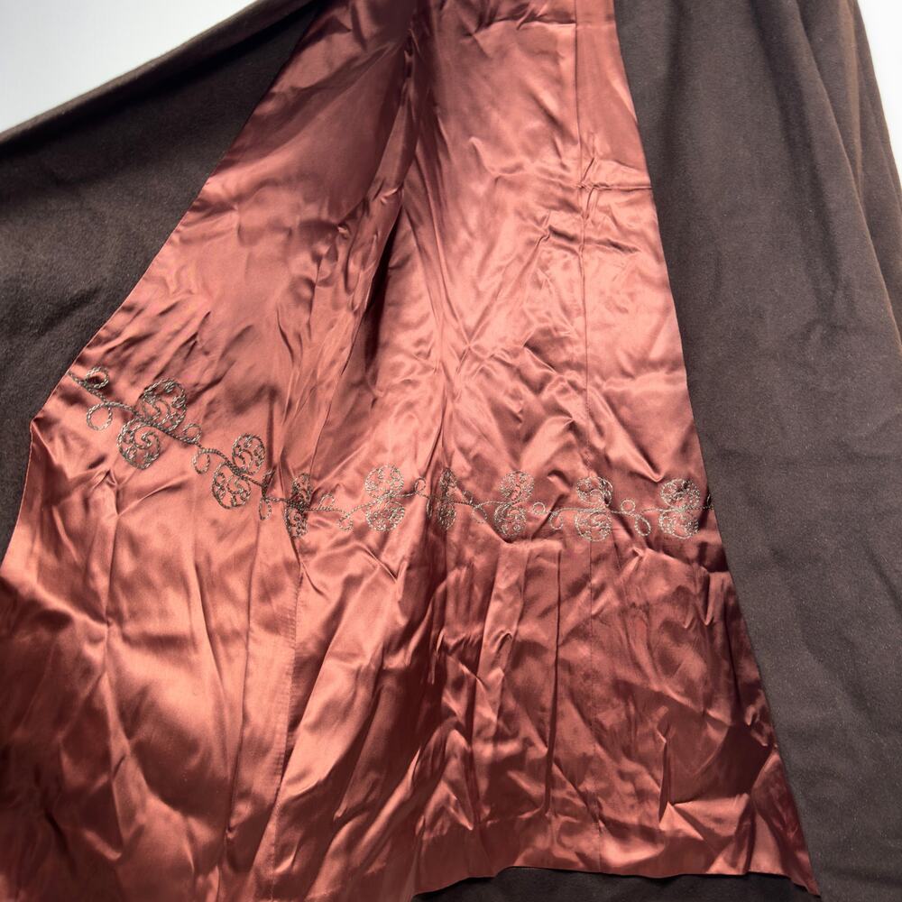 Vintage 1960's Maurice Brown Winter Overcoat Fur Collar Women's Size 8/ Medium - Picture 6 of 9